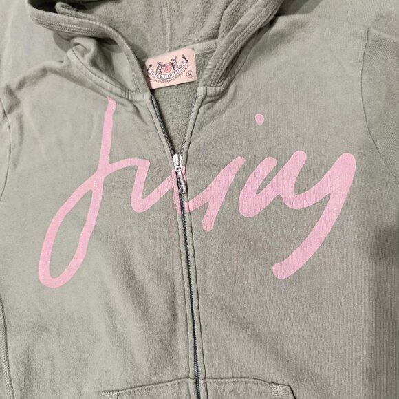 Vintage Juicy Couture Matching Tracksuit Set Green Pink Medium Jacket Pants Rare - Picture 8 of 8